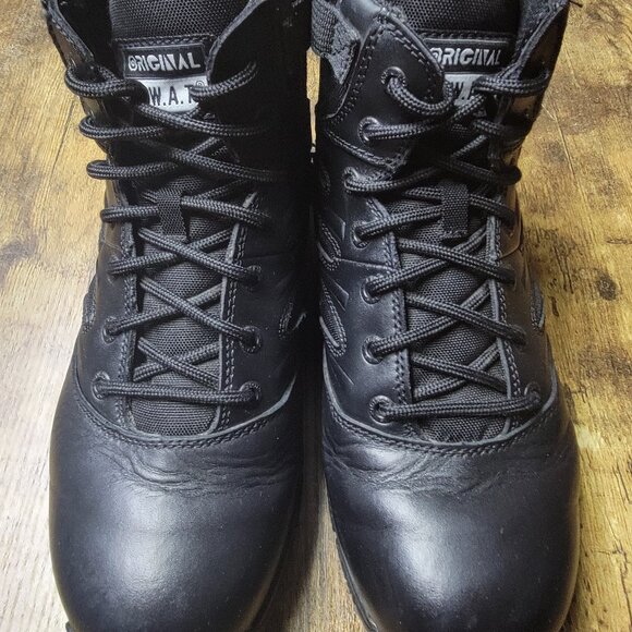 Original Swat Force 6“ Side Zip 153101 Mens Black Leather Tactical Boots 10M - Picture 1 of 9